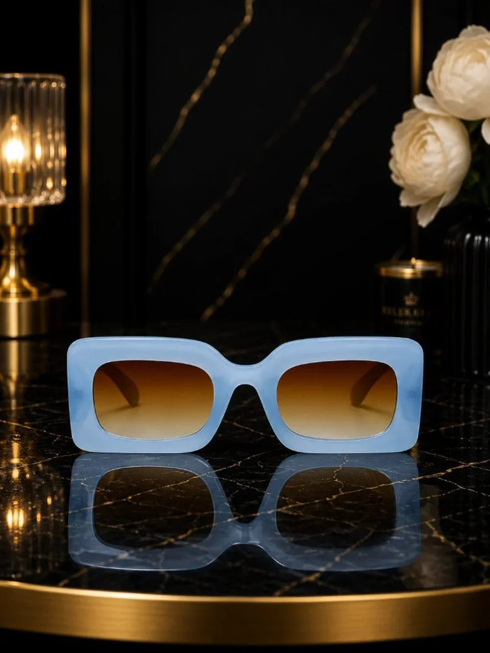 Arriba Unisex Rectangle Sunglasses Chunky Frame UV400